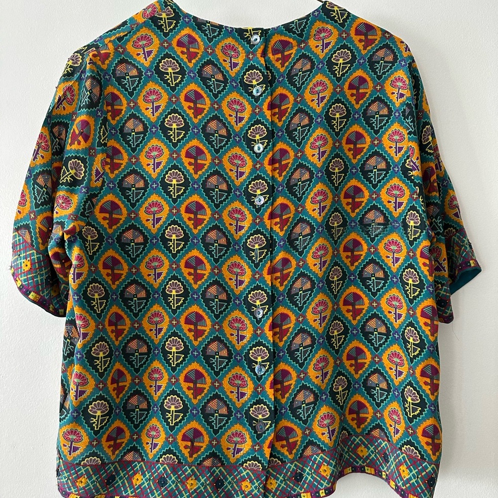 Tanvi Kedia Anthropologie Colorful 100%Silk Beaded Boho Blouse XS - Picture 4 of 7